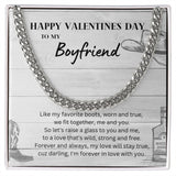 Happy Valentine's Day To My Boyfriend Cuban Link Chain Necklace Gift For Mom, necklace For Wife, Gift For Mother's Day