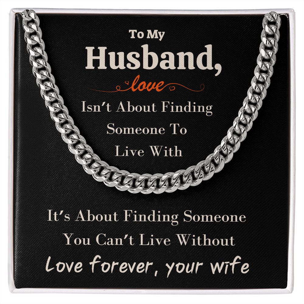 A Beautiful Cuban Link Chain Necklace Gift For Husband From Wife