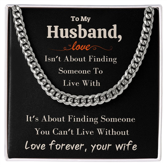 A Beautiful Cuban Link Chain Necklace Gift For Husband From Wife