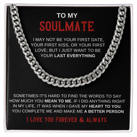 Soulmate- You complete me Cuban Link Chain