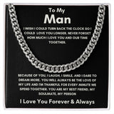 To My Man - Cuban Link Chain - Because of You - Black Card Gift For Mom, necklace For Wife, Gift For Mother's Day