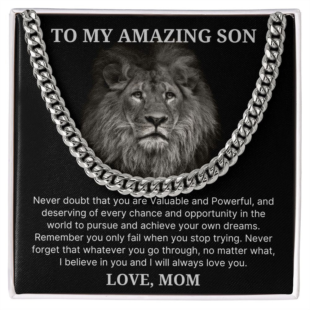 Never Doubt - Length Adjustable Cuban Link Chain For Son