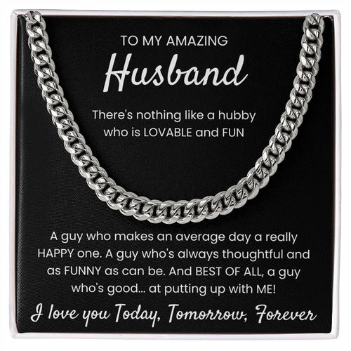 Lovable And Fun - Length Adjustable Cuban Link Chain For Husband