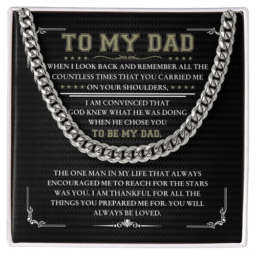 To My Dad When I Look Back Cuban Link Chain