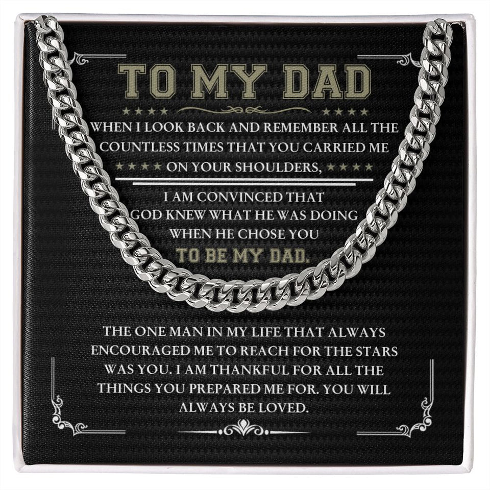 To My Dad When I Look Back Cuban Link Chain