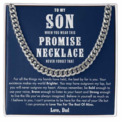 To My Son - Never Outgrow My Heart, Cuban Chain For Son Cuban Link Chain