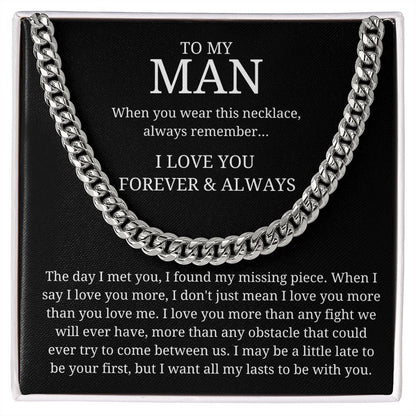 My Missing Piece - Length Adjustable Cuban Link Chain For Husband/Soulmate/Boyfriend