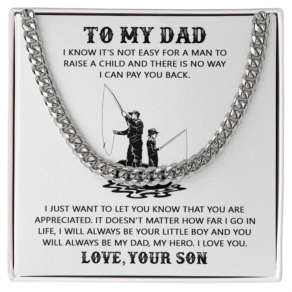 My Dad My Hero | Gift For Dad From Son | Cuban Link Chain
