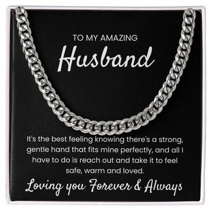 Safe, Warm and Loved - Length Adjustable Cuban Link Chain For Husband