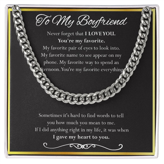 Cuban Link Chain Gift For Boyfriend. Gift For Mom, necklace For Wife, Gift For Mother's Day