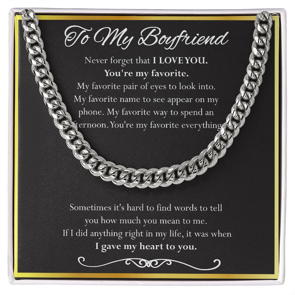 Cuban Link Chain Gift For Boyfriend. Gift For Mom, necklace For Wife, Gift For Mother's Day