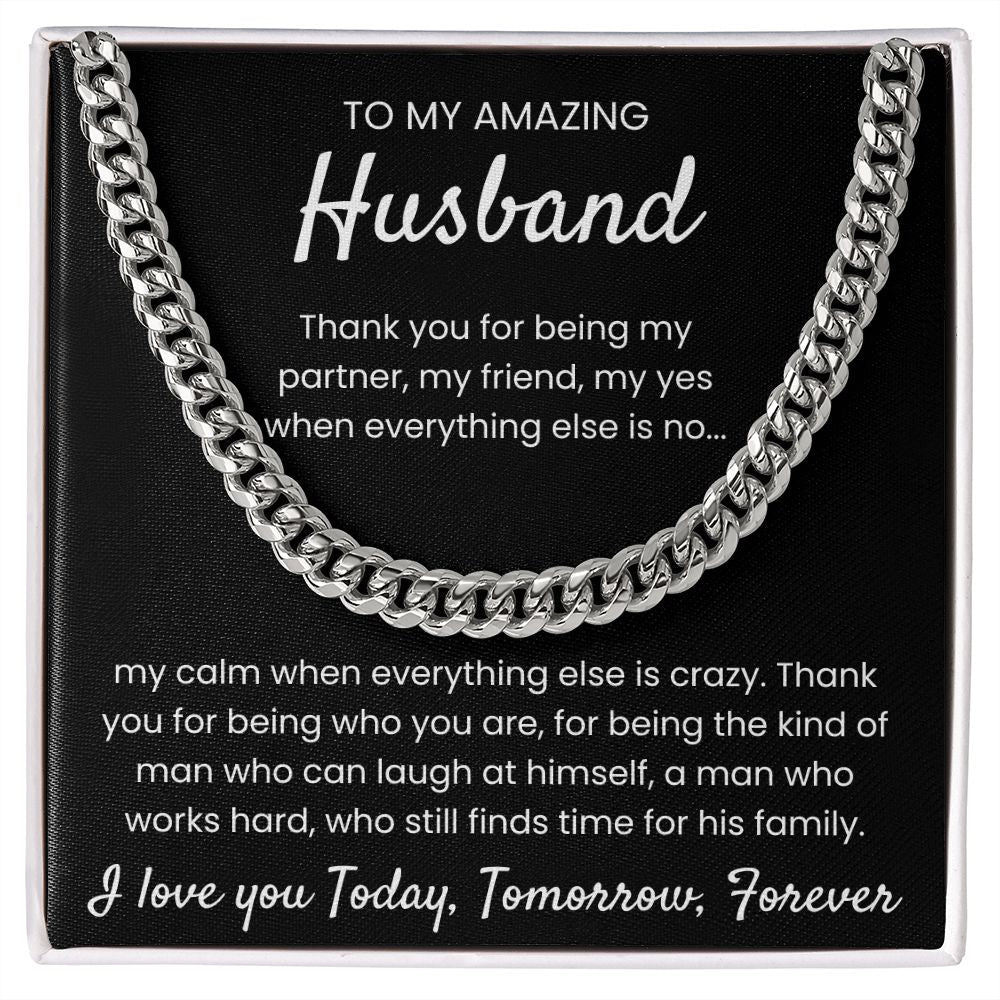 Today, Tomorrow, Forever - Length Adjustable Cuban Link Chain For Husband