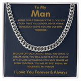 To My Man - Cuban Link Chain - Because of You - Blue Card Gift For Mom, necklace For Wife, Gift For Mother's Day