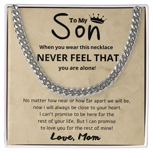 A Beautiful Cuban Link Chain Necklace Gift From Mon For Son