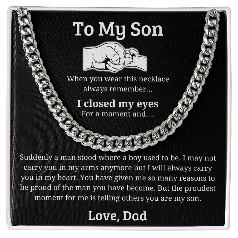 My Proudest Moment - Length Adjustable Cuban Link Chain For Son