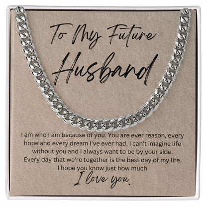 To My Future Husband Cuban Link Chain Necklace Gift For Mom, necklace For Wife, Gift For Mother's Day