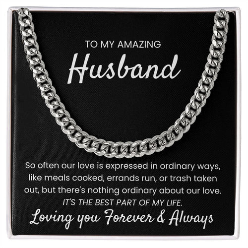 Nothing Ordinary About Our Love - Length Adjustable Cuban Link Chain For Husband