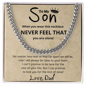 A Beautiful Cuban Link Chain Necklace Gift From Dad To Son
