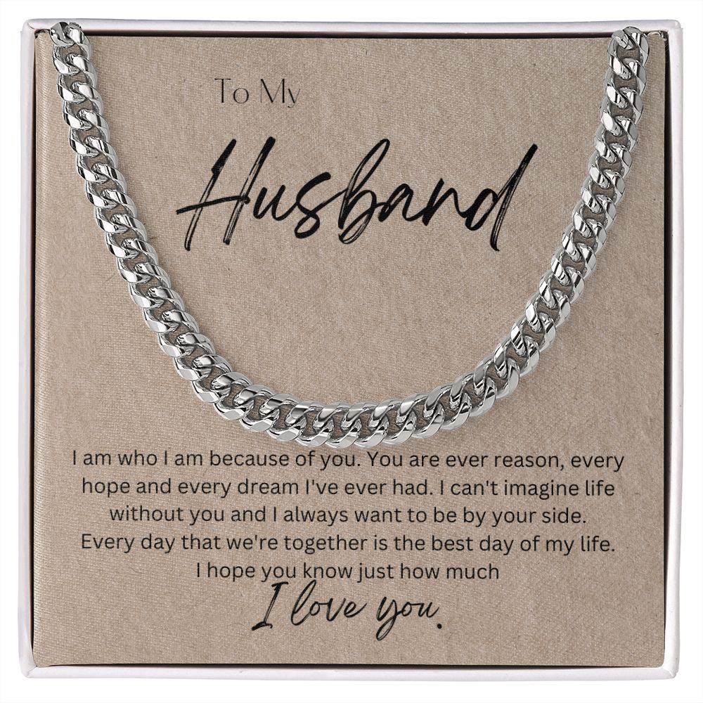 To My Husband Cuban Chain Link Necklace Gift For Mom, necklace For Wife, Gift For Mother's Day