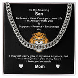 To My Son From Mom I Be Brave Have Love Life I Cuban Link Chain Necklace