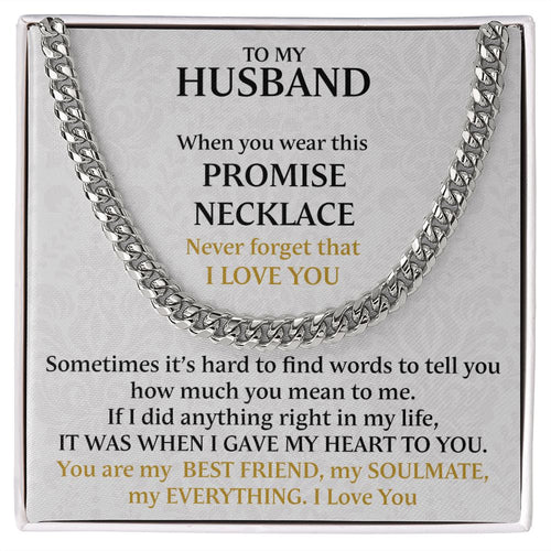 Promise Necklace Adjustable Cuban Chain My Everything For Husband - Necklace for Husband, Gift for Valentine's Day