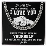 My Son | Never Forget - Cuban Link Chain Gift For Mom, necklace For Wife, Gift For Mother's Day
