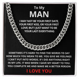 To My Man Cuban Link Chain (Stainless Steel) Gift For Mom, necklace For Wife, Gift For Mother's Day