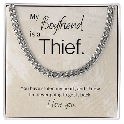 To My Boyfriend Cuban Link Chain Necklace Gift For Mom, necklace For Wife, Gift For Mother's Day