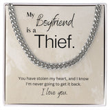 To My Boyfriend Cuban Link Chain Necklace Gift For Mom, necklace For Wife, Gift For Mother's Day