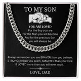 Loved More Than You Will Ever Know - Length Adjustable Cuban Link Chain For Son