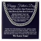 Our World Father's Day Necklace, Necklace for Father, Father's Day Gift, Best Gift idea for Father, Cuban Link Chain Necklace