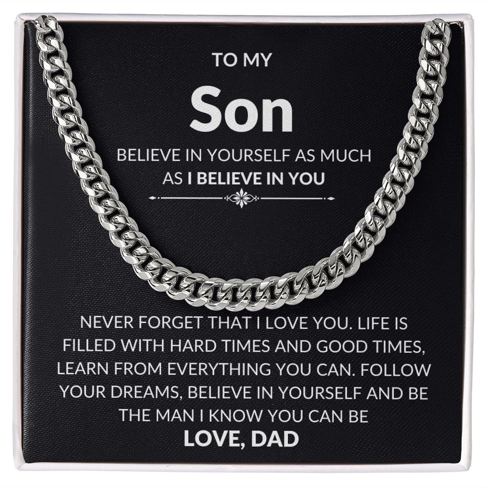 Believe in Yourself- Son Cuban link necklace