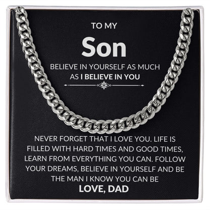 Believe in Yourself- Son Cuban link necklace