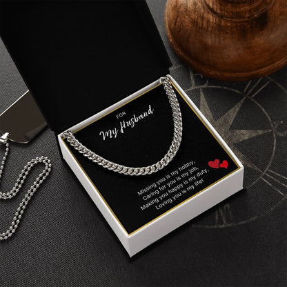 For My Husband necklace, Loving You Is My Life - Cuban Link Chain For Husband
