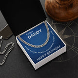 Daddy Happy Birthday Cuban Link Chain Men's Necklace