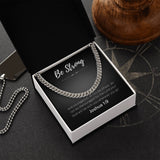 Be Strong Scripture Cuban Chain Link Necklace Gift For Mom, necklace For Wife, Gift For Mother's Day