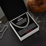 To My Man Cuban Link Chain (Stainless Steel) Gift For Mom, necklace For Wife, Gift For Mother's Day