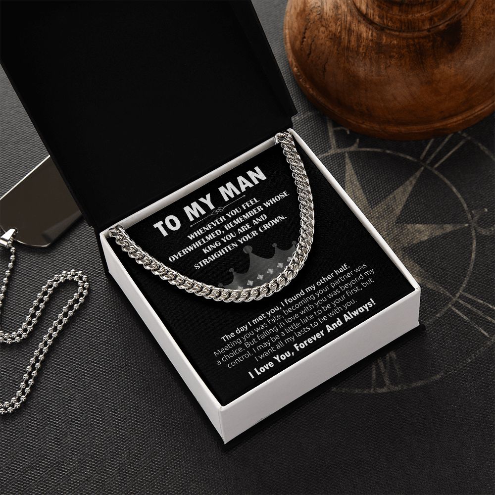 To My Man Cuban Link Chain (King) Gift For Mom, necklace For Wife, Gift For Mother's Day