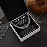 To My Man Cuban Link Chain (King) Gift For Mom, necklace For Wife, Gift For Mother's Day