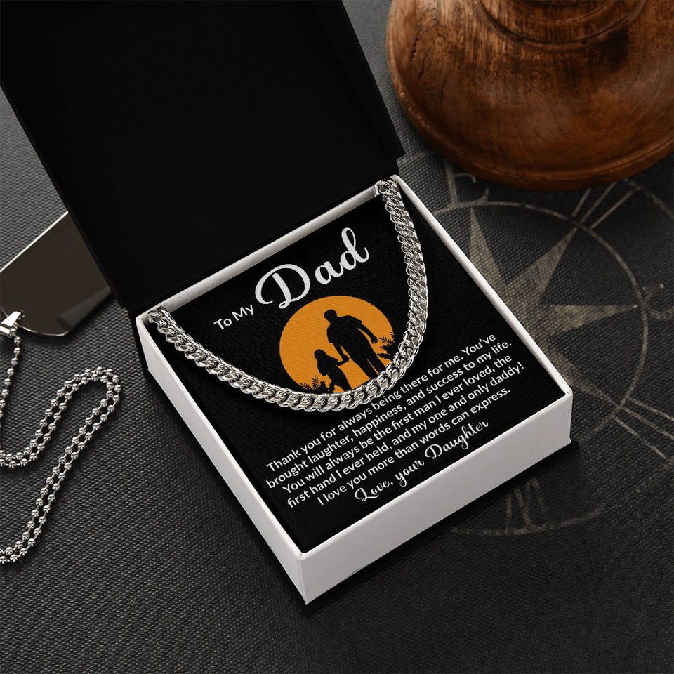 To My Dad My One And Only Cuban Link Chain Necklace for Men