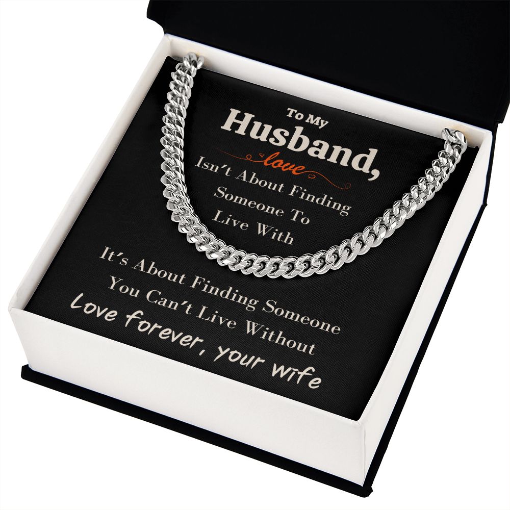 A Beautiful Cuban Link Chain Necklace Gift For Husband From Wife