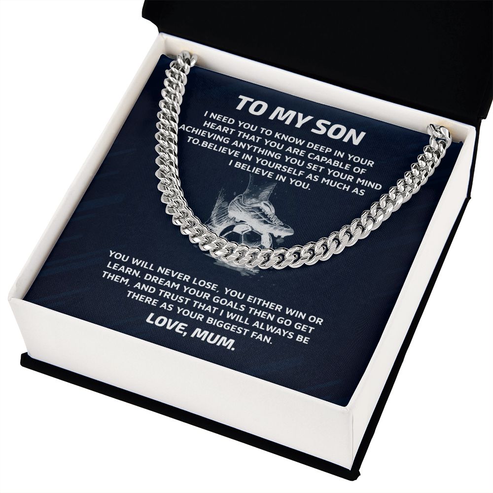 Cuban Link chain For Son Gift for your Football Player Gift For Mom, necklace For Wife, Gift For Mother's Day