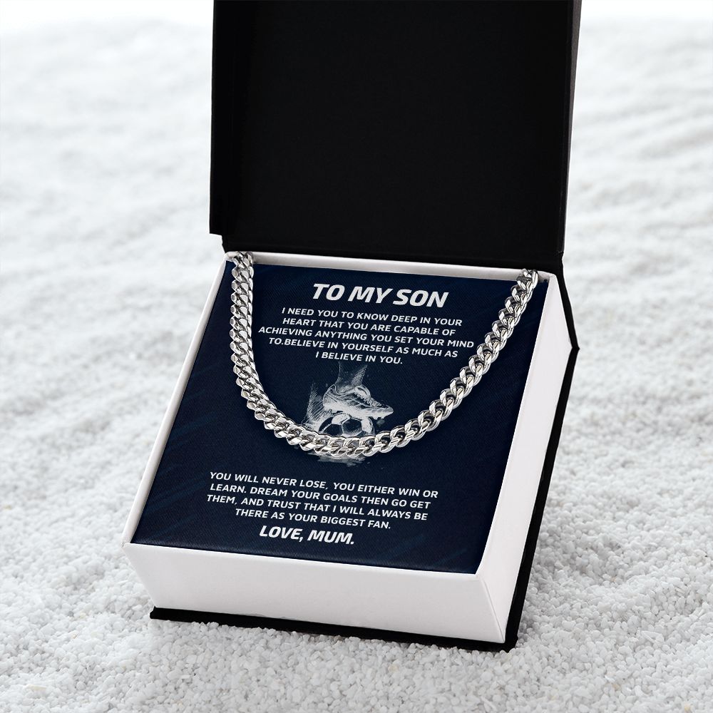 Cuban Link chain For Son Gift for your Football Player Gift For Mom, necklace For Wife, Gift For Mother's Day