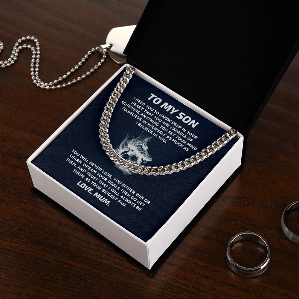 Cuban Link chain For Son Gift for your Football Player Gift For Mom, necklace For Wife, Gift For Mother's Day