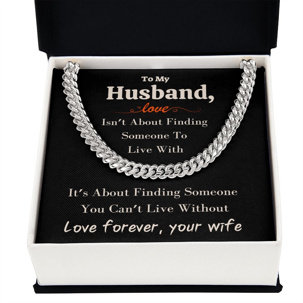 A Beautiful Cuban Link Chain Necklace Gift For Husband From Wife