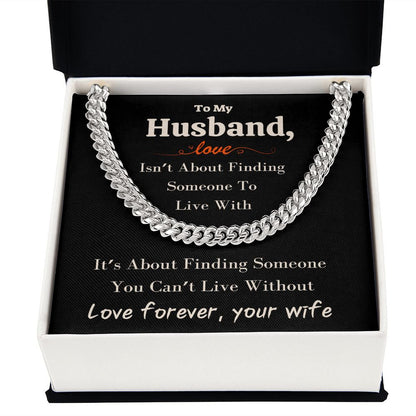 A Beautiful Cuban Link Chain Necklace Gift For Husband From Wife
