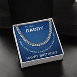 Daddy Happy Birthday Cuban Link Chain Men's Necklace
