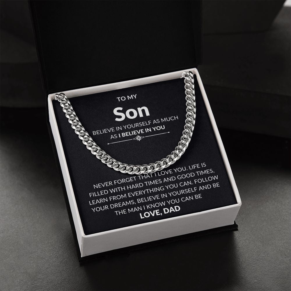 Believe in Yourself- Son Cuban link necklace