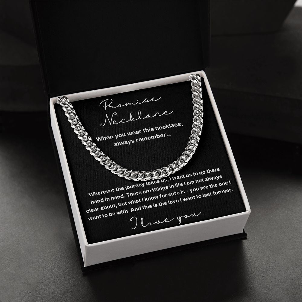 Hand In Hand - Length Adjustable Cuban Link Chain For Your Husband/Soulmate/Boyfriend