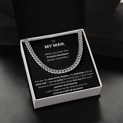 Promise Necklace - Cuban Link Chain For Husband / Boyfriend